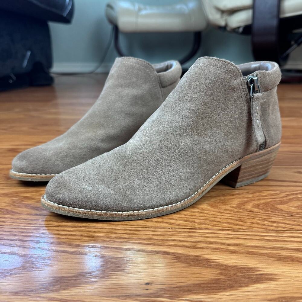 Steve Madden Tobii Suede Leather Ankle Booties Taupe Boots Sz 7.5